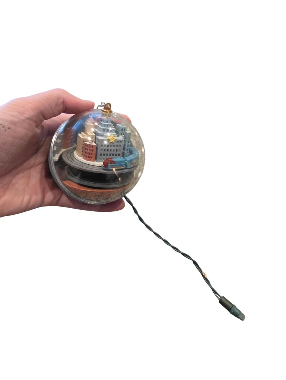 Vintage Hallmark Light & Motion Metro Express Christmas Ornament Multicolor